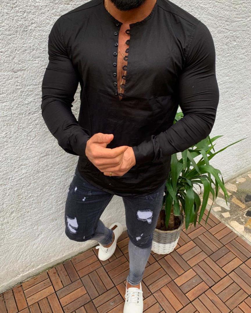 

HEFLASHOR Men's Casual Shirt Solid Color Hooded Cotton Linen Shirt Slim Social Harajuku Long Sleeve, White