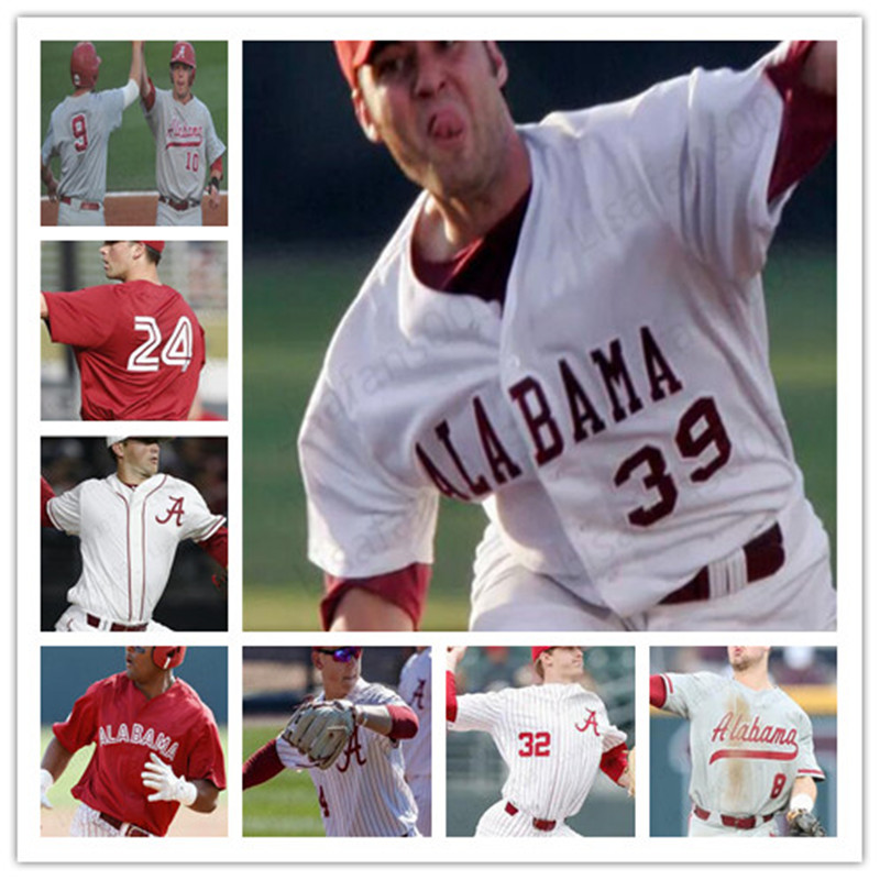 

College NCAA Alabama Crimson Tide Baseball stitched men youth women Jersey custom any name any number free shipping, Red