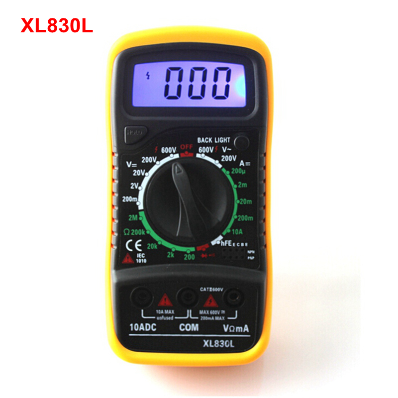 

New XL830L Digital Multimeter Portable Multi Meter AC/DC Multitester Instrumentation Blue Backlight Free shipping