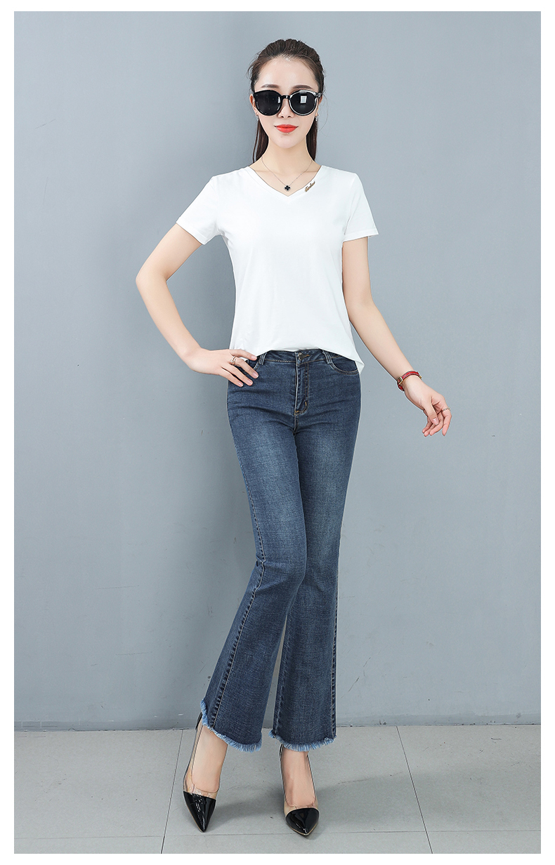 

The Blue Show Thin Flares Temperament Jeans In The Spring And Autumn