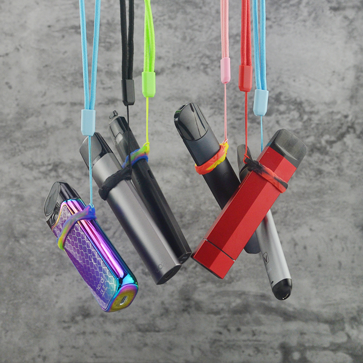 

Colorful lanyard string strap with colorful silicone o ring for flat vape pen coco portable silicon vape band