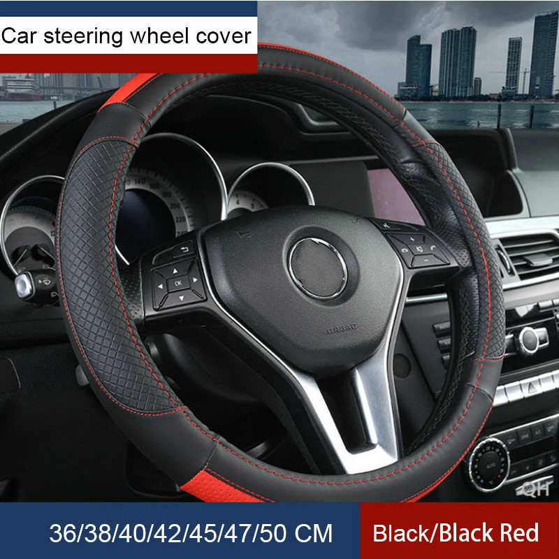 

Car Steering Wheel Covers Universal Non-slip Sweat-absorbent Leather Case