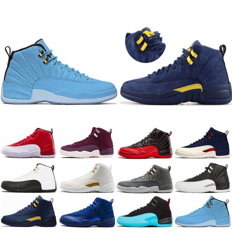 

2020 Mens 12s basketball shoes game royal Gym Red FIBA Michigan Dark Grey The Master reptile taxi sports sneaker trainers size 7-13