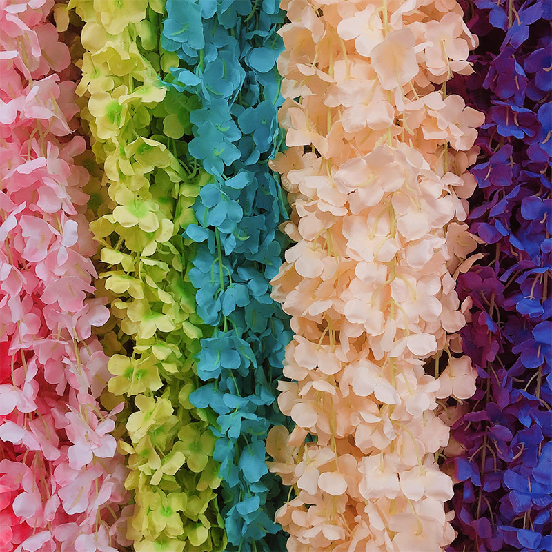 

Silk Hydrangea rattan Wedding arrangement flower home Bathroom decoration Hanato bridal accessories clearance artificial flowers