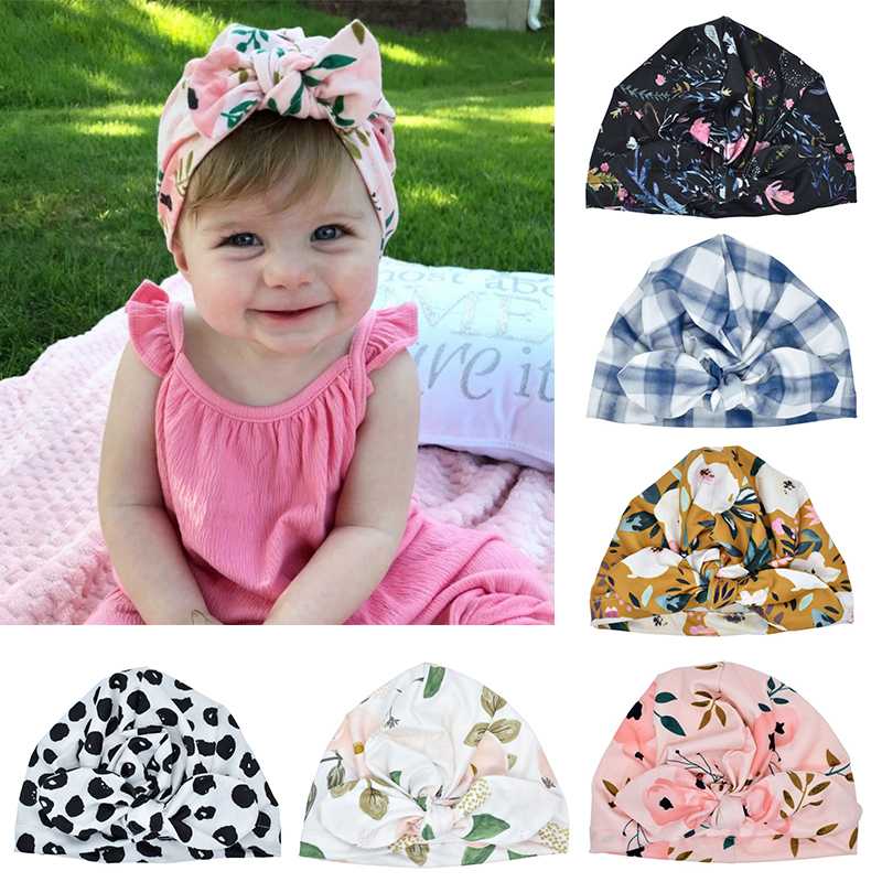 

1Pc Hot Multi-Function 2 in 1 Baby Cap Creative Printed Ear Hat Knotted Cap Newborn Baby Hat For Boy Girl, 01