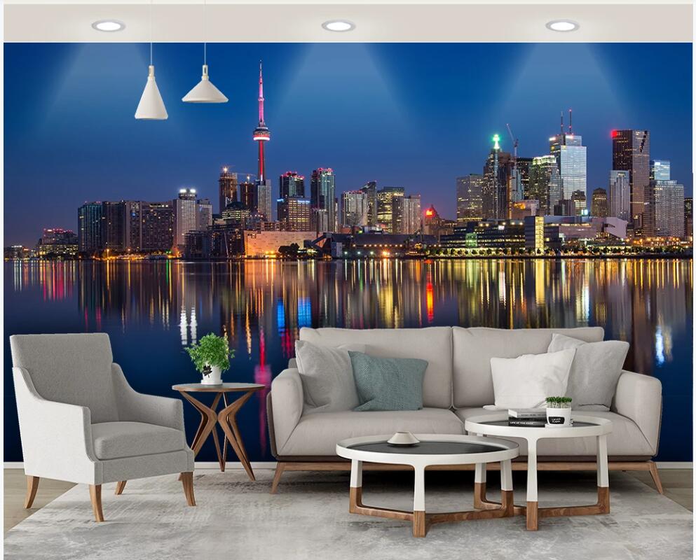

3d wallpaper custom photo mural on the wall City seaside night view tv background home decor living room wallpaper for walls 3 d, Non-woven wallpaper