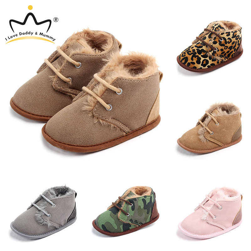 

New Winter Autumn Baby Shoes Soft Cotton PU Leather Leopard Print Warm Plush Infant Boy Girl Toddler Shoes Anti-slip, Zei005