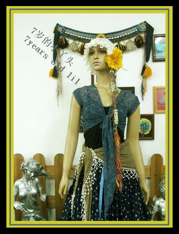 

belly dance top lace Lace belly danc top korea short sleeve wrap DH115-119, Dh119