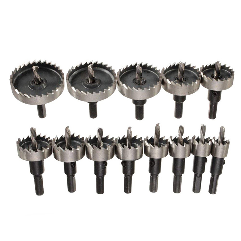

13Pcs Drill Bit Hole Saw Set,High Speed Steel Tip Hole Saw Tooth Cutter Drill Bits Kit Drilling Tools for Plastic, Stai