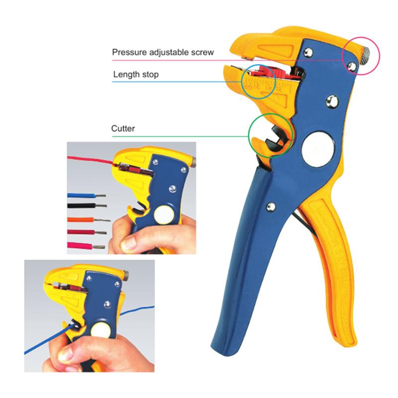 

Automatic Wire Strippers Professional Hand Tool for Cable Stripping Adjustable Stripping and Cutting Range 0.25-6.0mm²