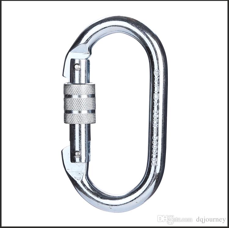 Excellent Famous 25KN O-Shape Climbing Lock Outdoor Steel Carabiner Climbing Sport Main Lock Outdoor Screw-lock Carabiner Free Shipping-image-481096871