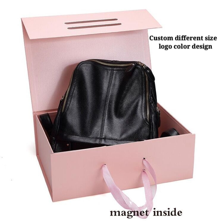 

custom paper box gift packing box Clothes Shirt Bag Shoes Gift Boxes Paperboard Foldable Boxes with Ribbon magnet