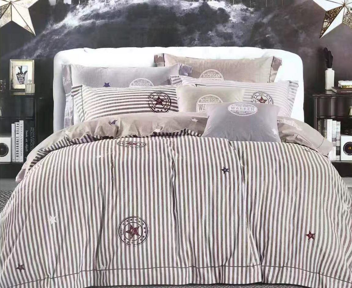 Printed SheetCover Set Soft Lightweight Microfiber Textile Three-piece Bedding washable cotton textiles Simple European sty-image-484891232
