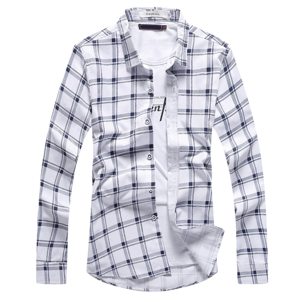 

2017 Spring Summer Mens Flannel Plaid Long Sleeve Shirts Mens Business Shirts.Mens Fashion Cotton Tops, Purple