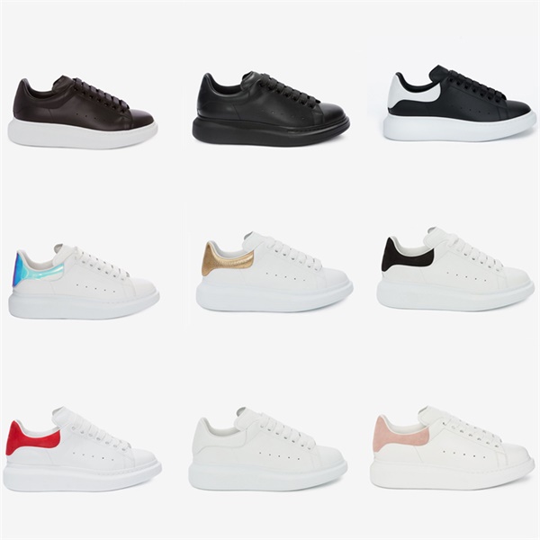 

Mens Designer Shoes Black White Smooth Calf Leather Platform Sneakers Lace-up Reflective 3M Runner Trainer Womens Flat Casual Shoe, Color 13