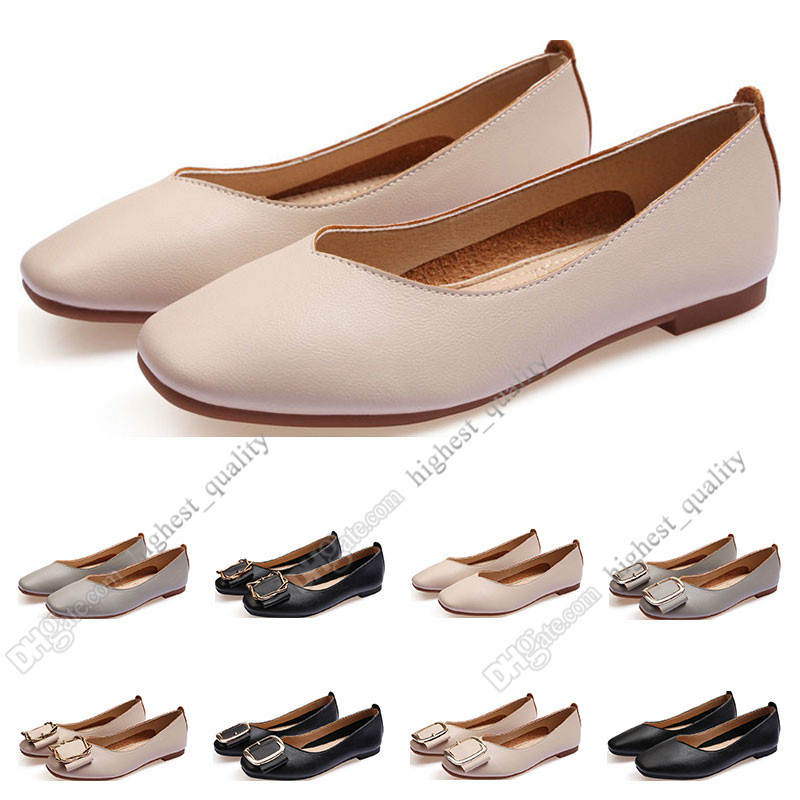 

ladies flat shoe lager size 33-43 womens girl leather Nude black grey New arrivel Working wedding Party Dress shoes Twenty-one, #03