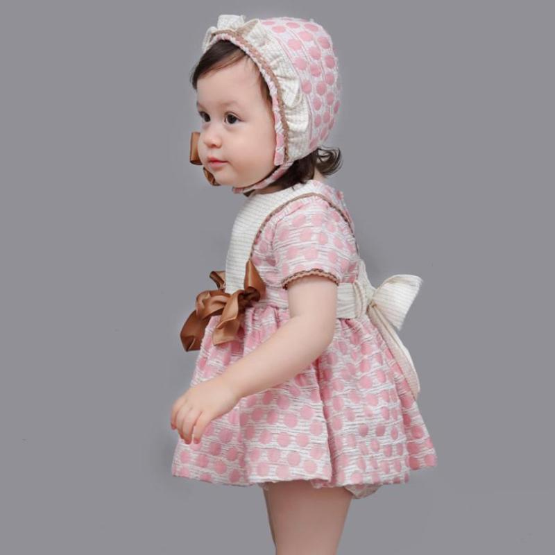 

2020 Summer New Spanish Lolita Girl dress Jacquard Style Baby Dress Three-piece Set Wedding Birthday Vestidos Y1163, Picture