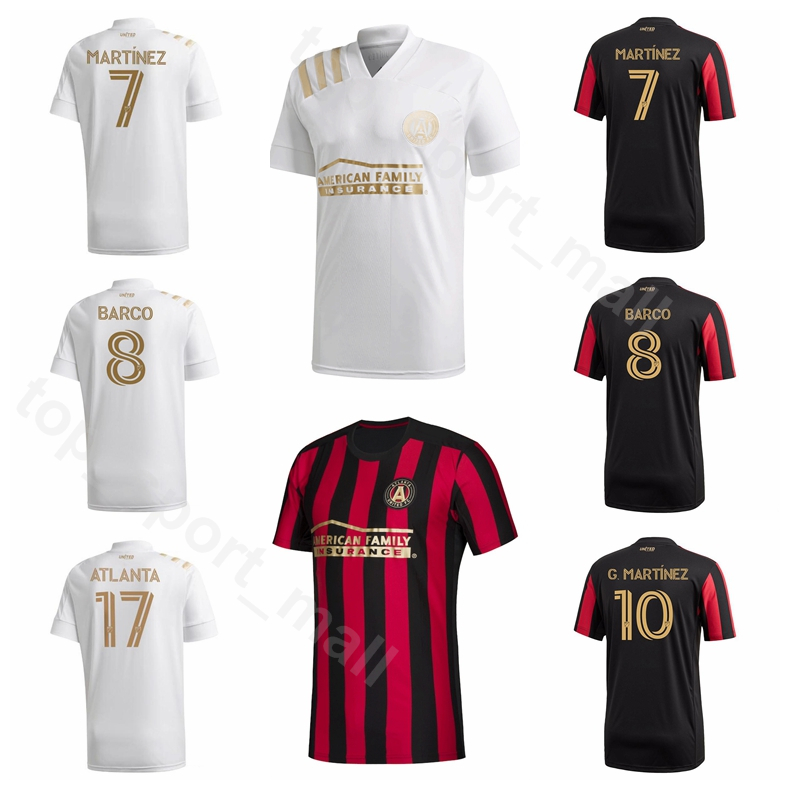 

2020 2021 Soccer Atlanta United Jersey 7 MARTINEZ 8 BARCO 20 HYNDMAN 10 MARTINEZ 27 WYKE 2 ESCOBAR LENNON Football Shirt Kits, Black