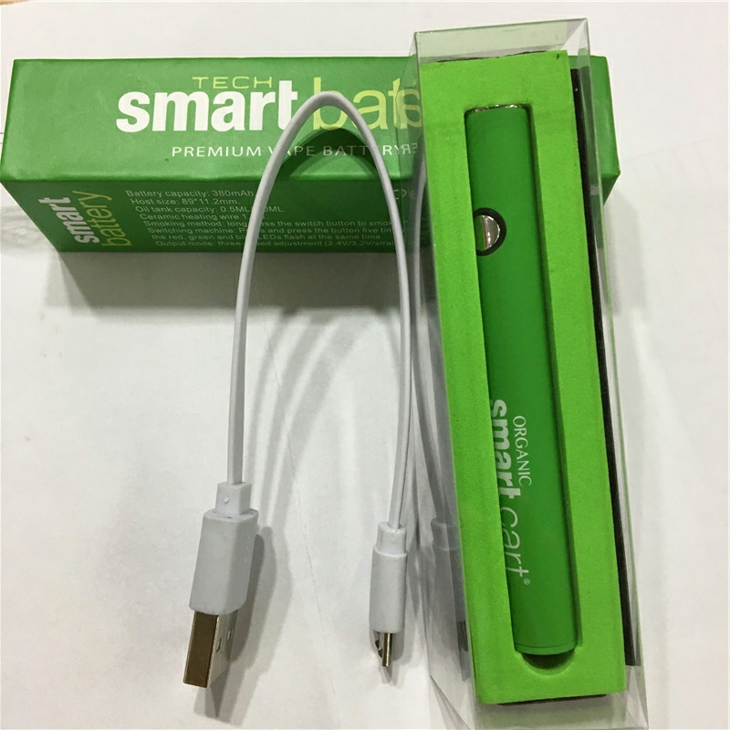 

Smart 510 Thread Vape Pen Battery E Cigarettes Vapes Cartridge Batteries 380mAh Preheating Adjustable Voltage Vaporizer Pens ECig Starter Kits