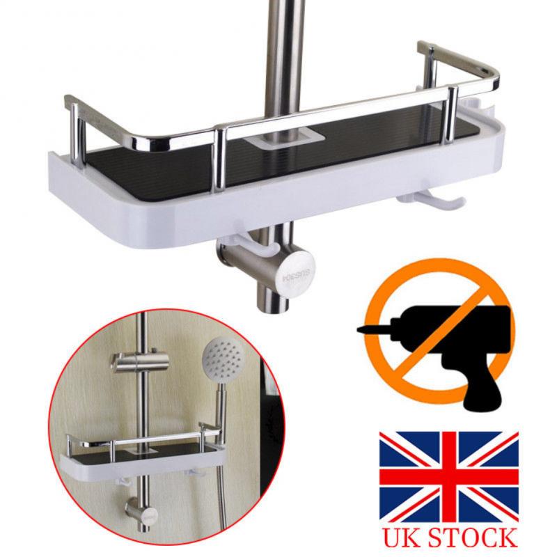 

Bathroom Shelf Shower Pole Storage Caddy Rack Organiser Tray Holder Shower Storage Holder Dropshipping With Hook