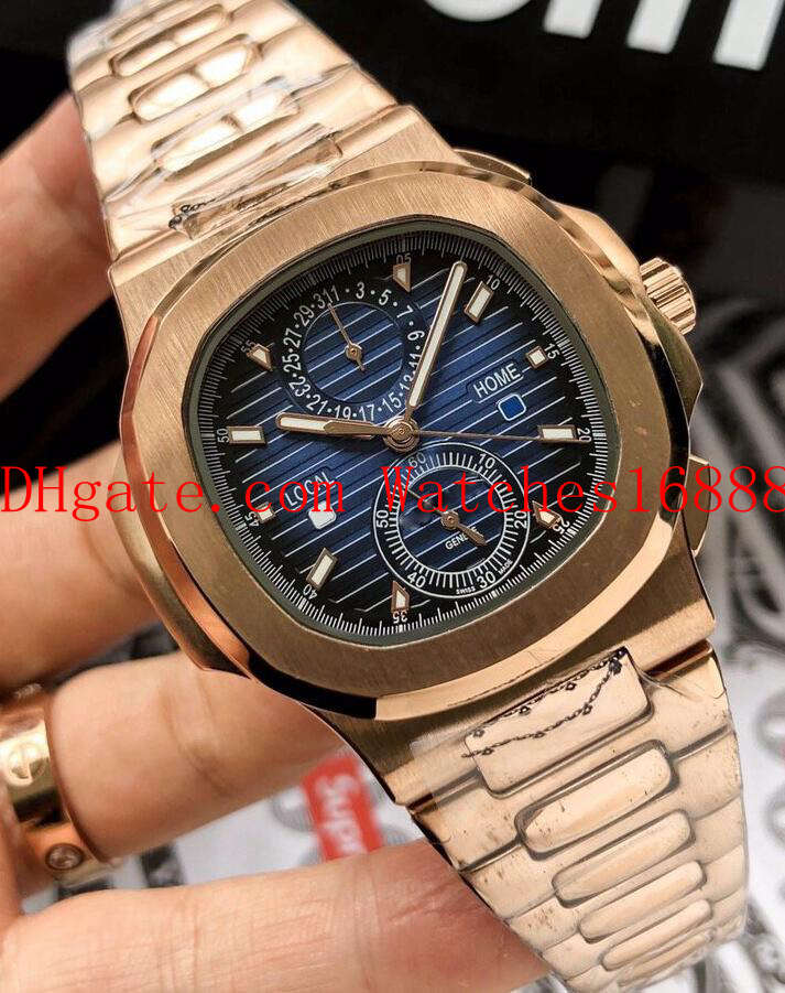 

4 Style Nautilus 18k Rose Gold Mens Automatic Mechanical Movement Watch 5990/1A-001 Men's Date Wrist Watches transparent Back, Customize