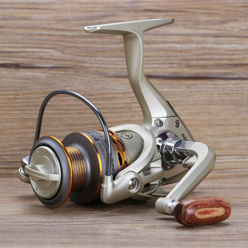 

New DX 1000-7000 Series Fishing Reels 12+1BB Wooden Handle Spinning Fishing Reel Metal Left Right Hand Wheel Fish Coils