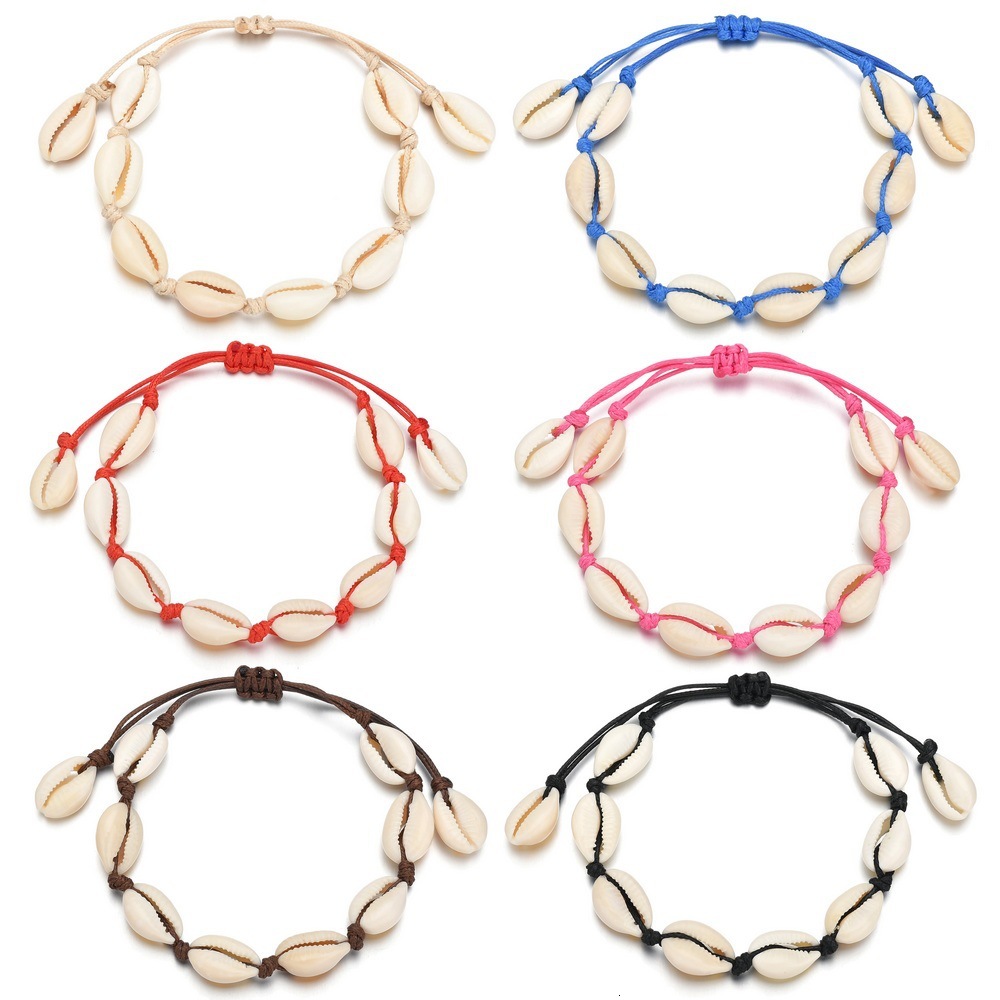 

Accessories Shell Bracelet Sandy Beach Natural Shell Manual Weave Bracelet Anklet