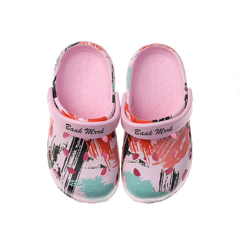 

Suihyung Kids Sandals Slippers Cartoon Color Graffiti Summer Beach Shoes Boys Girls Flat Slides Children Sandals Baby Cave Shoes, Yellow