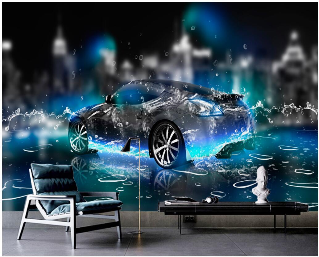 

WDBH 3d wallpaper custom photo murals Fantasy underwater sports car background home decor living room 3d wall murals wallpaper for walls 3 d, Non-woven