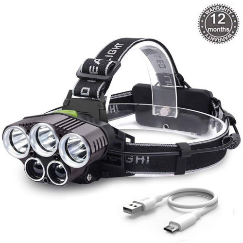 

Super Bright 5000LM 5x XM-L T6 LED Rechargeable USB Headlamp Head Light Zoomable Waterproof 6 Modes Torch for Fishing Camping Hunting