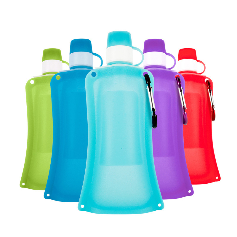 

500ML Portable Silicone Cycling Bottle Foldable Sports Travel Water Cup Riding Camping Bottle, Red