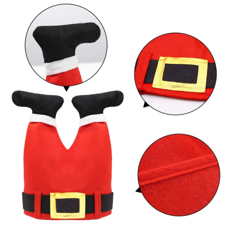 

Creative Funny Soft Plush Christmas Decorations Clown Pants Legs Children Adult Christmas Hat Clown legs hat