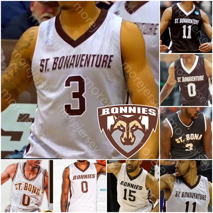 

Custom St. Bonaventure Bona Bonnies Basketball Jersey NCAA College Kyle Lofton Jaren English Welch Osunniyi Winston Adams J.R. Bremer Lanier, Black