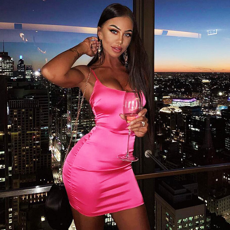 tight satin mini dress