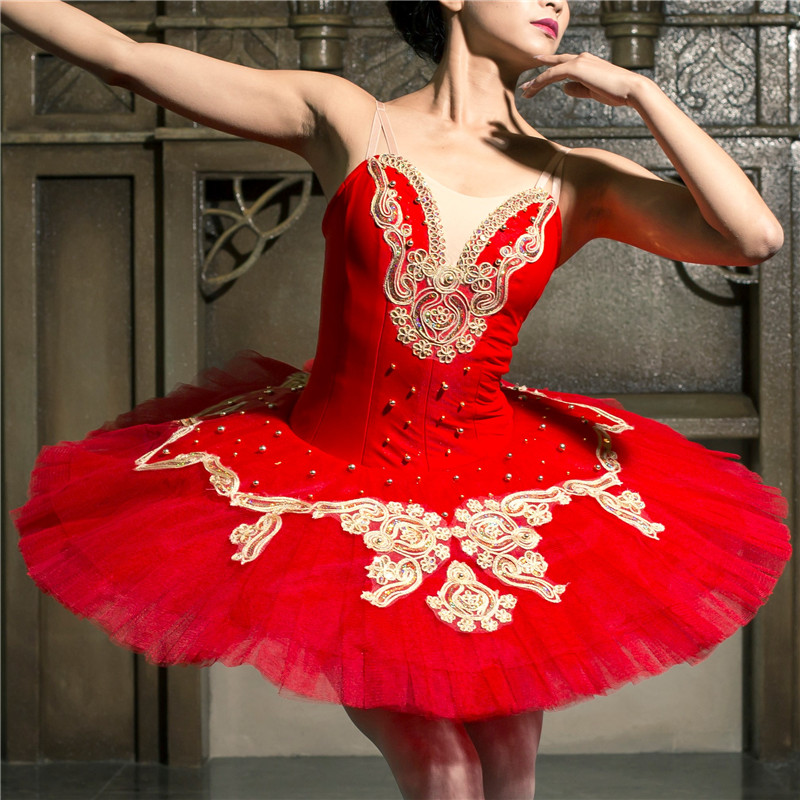 

High Quality 12 Layers Women Adult Performance Wear Professional Ballet Tutu Red