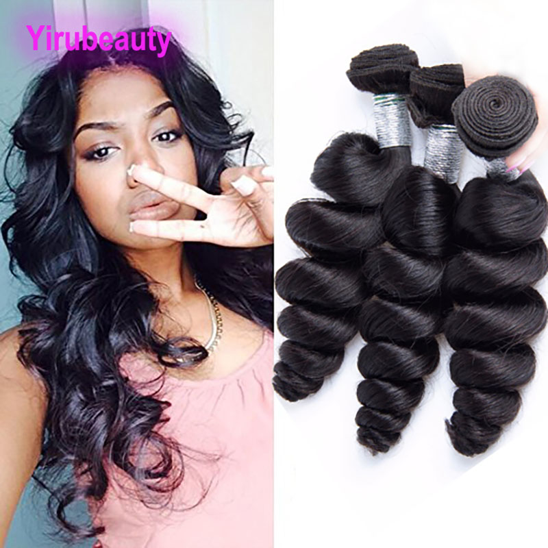 

Brazilian Virgin Hair Loose Wave Double Wefts 3 Bundles Hair Extensions 95-100g/piece Hair Weaves Weft From Yiruhair, Natural color