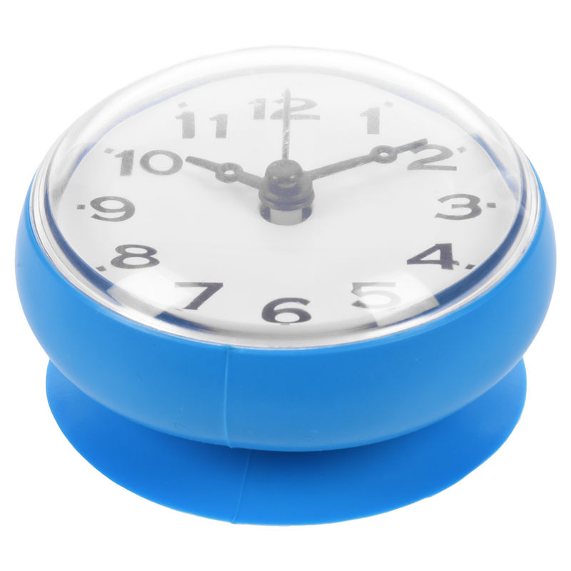 

7cm Waterproof Kitchen Bathroom Shower Water Clock Suction Cup Sucker Wall Clock Blue