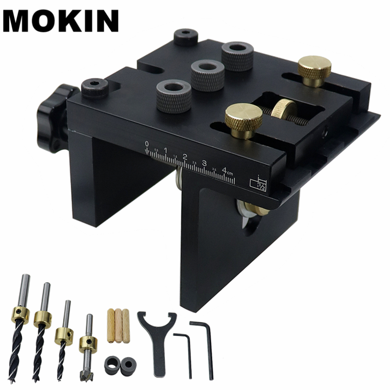 

Multifunction Woodworking Doweling Jig Kit Adjustable Drilling Guide Puncher Locator For Furniture Connecting Carpentry Tools