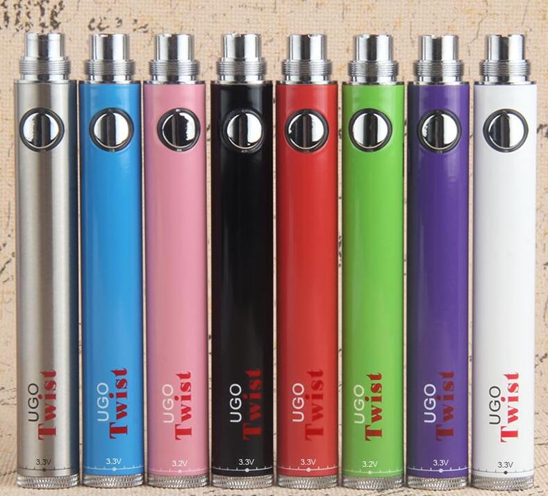 

Original UGO Twist Bottom Battery 650mAh 900mAh VV Variable Voltage Side USB Passthrough Charger Kit 510 Ego Vape Pen
