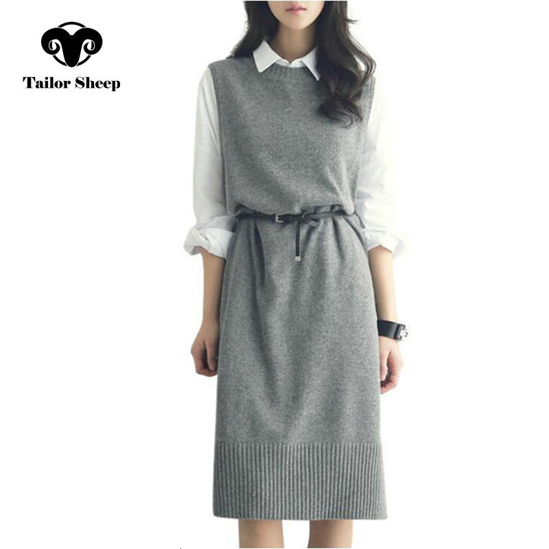 

New wool vest for women in 2019 sleeveless sweater with round neck and thick waistcoat, Black