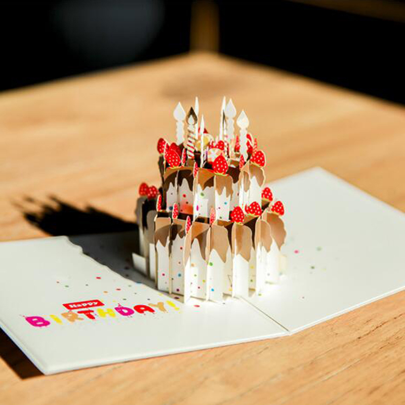 

Greeting card Laser Cut Paper DIY Handmade Three-dimensional Greeting Card 3D Flower Happy Birthday Postcard