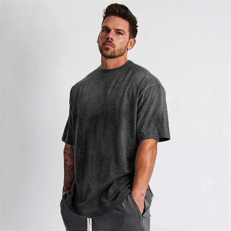 Plain Oversized T Shirt Men Gym Bodybuilding And Fitness Loose Casual Lifestyle Wear T Shirt