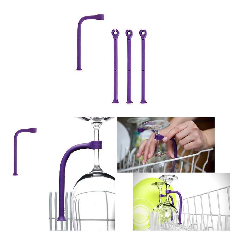 

Wine Glass Holder Dishwasher Connector Attachment Goblet Adjustable Fixed Silicone Clip KM88