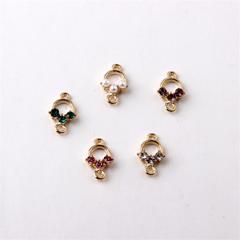 

Zircon Pearl Pendant Double Hole Connector Pendants for Jewelry Making DIY Necklaces Earrings Bracelets Accessories Wish Gift