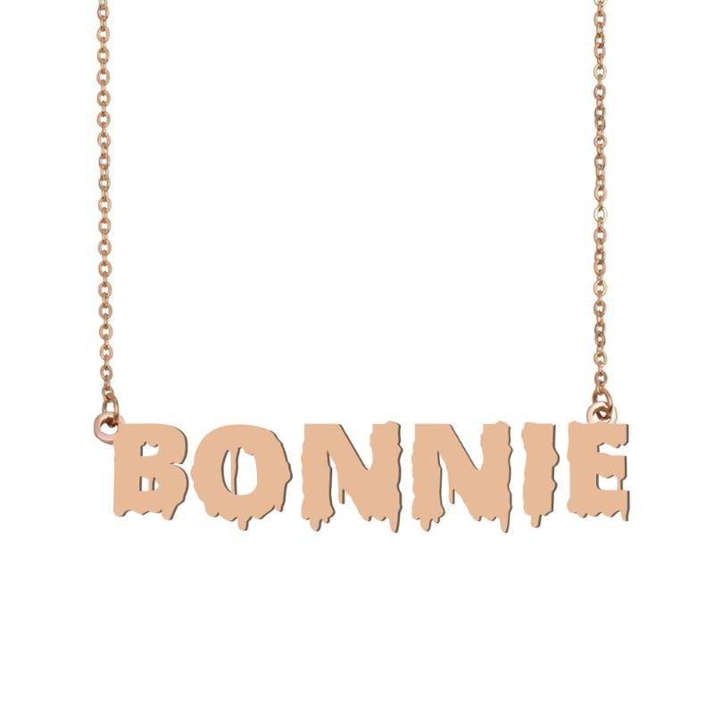 

Bonnie Name Necklace , Cool Bloody Art Name Necklace for Halloween and Santa's Day Jewelry Gift for Kids Boys Girls