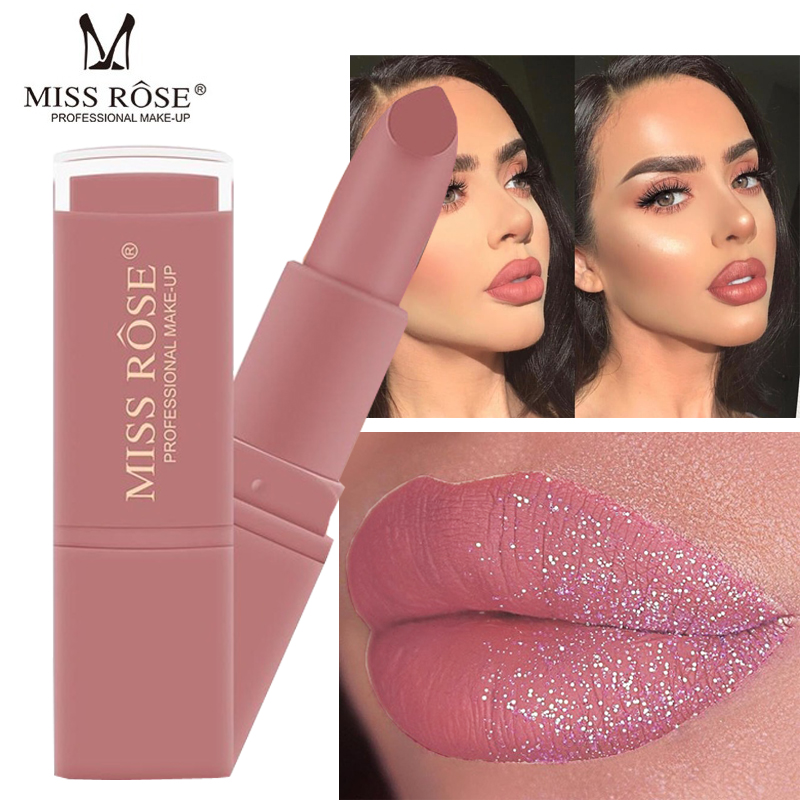 

New MISS ROSE Lipstick Matte Waterproof Velvet Lip Stick 18 Colors Sexy Red Brown Pigments Makeup Matte Lipsticks Beauty Lips RS, 06