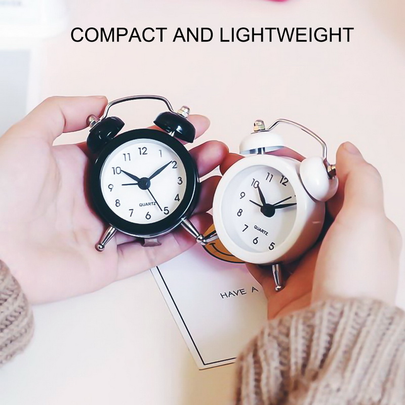 

Other Clocks & Accessories 50mm Small Alarm Clock High Quality Bell For Travel Vintage Analog Mini Desk With Camping Outdoor Tools