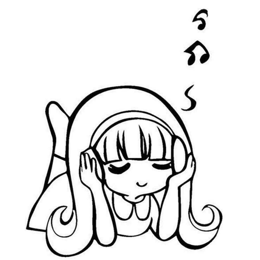 

Cute Girl Listening Music Stencil Car Window Bumper Vinyl Sticker Car Window Bumper Novelty JDM Drift Vinyl Decal Sticker, Color