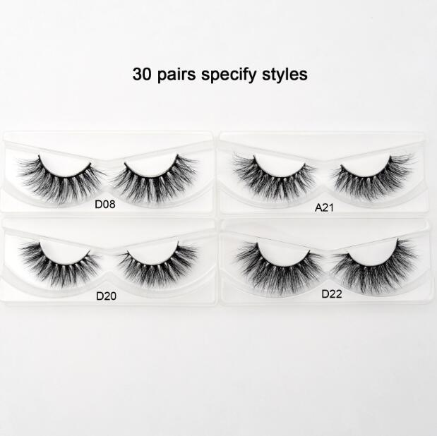 

Mink Lashes With Tray No Box 30 Pairs Pack Hand Made Full Strip False Eyelashes Makeup Cilios1