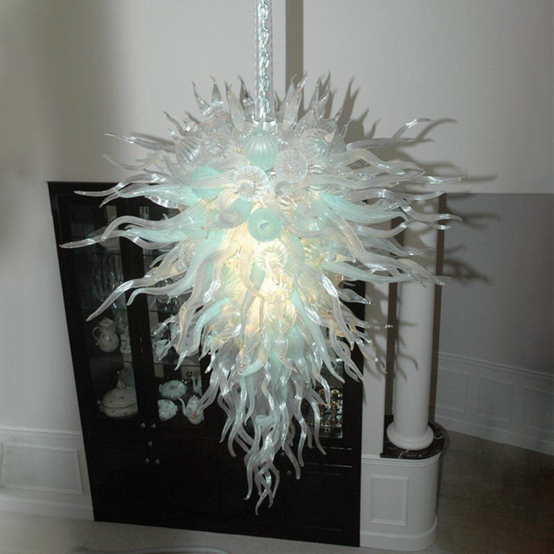 

Modern Green White Crystal Chandeliers House Decoration Living Room Indoor Chandelier Lighting Lustre Blown Glass Chandelier Light Fixtures